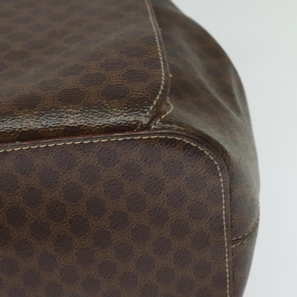 CELINE Backpack PVC Leather Brown Gold Auth 138816