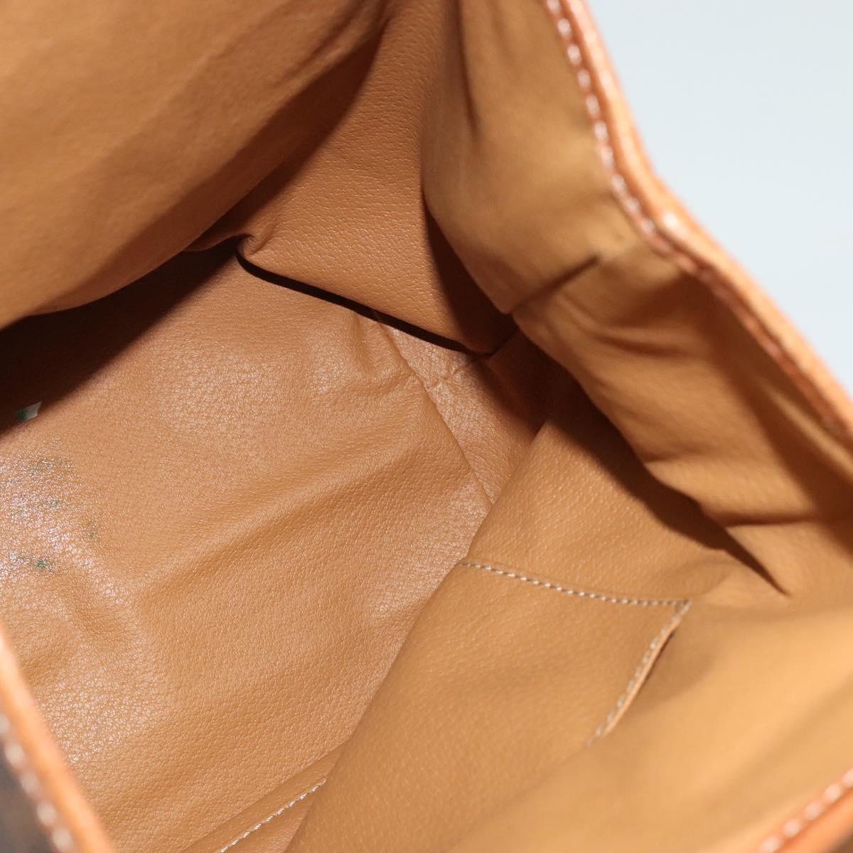 CELINE Backpack PVC Leather Brown Gold Auth 138816