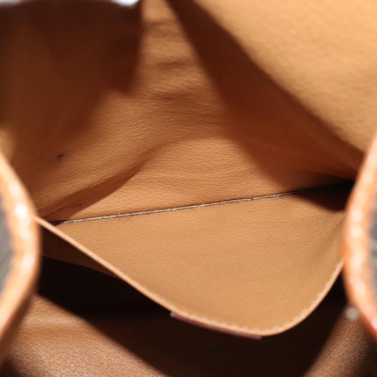 CELINE Backpack PVC Leather Brown Gold Auth 138816