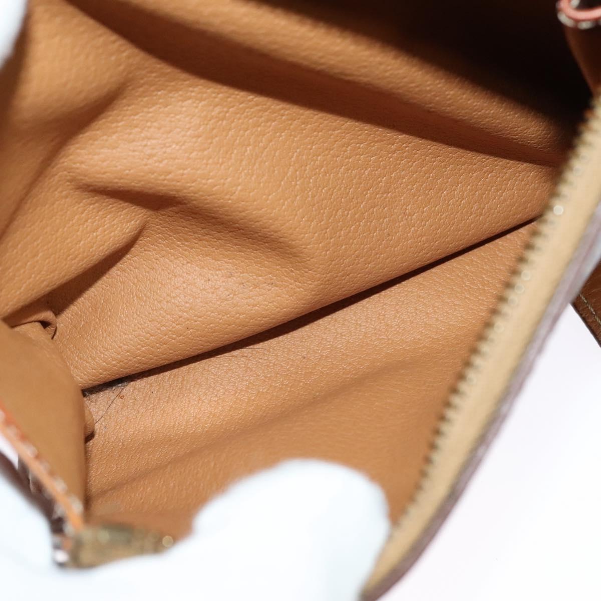 CELINE Backpack PVC Leather Brown Gold Auth 138816