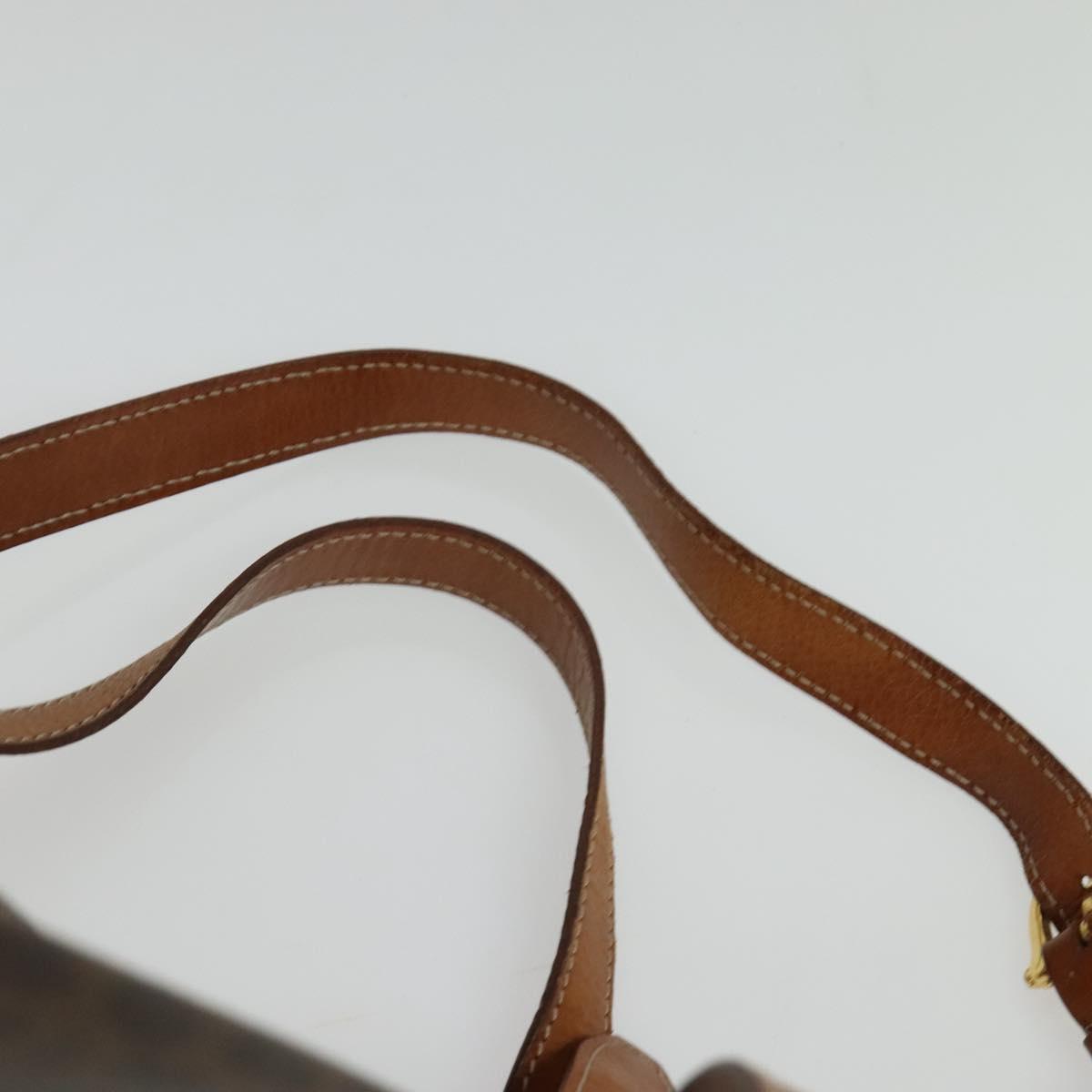 CELINE Backpack PVC Leather Brown Gold Auth 138816
