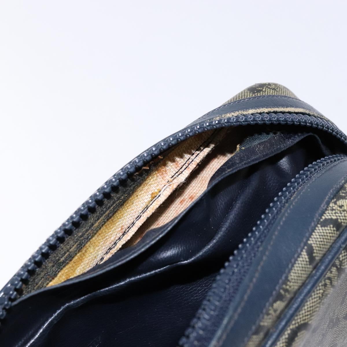 CELINE C Sulky Shoulder Bag PVC Navy Gold Auth 138826