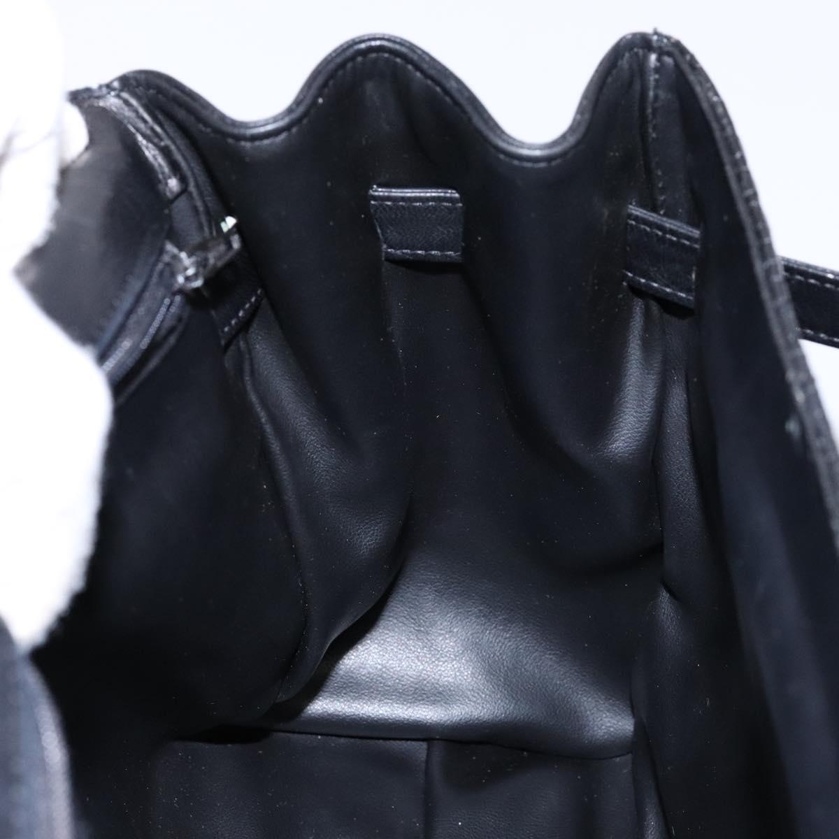 BALLY Hand Bag Leather 2way Black Gold Auth 138838
