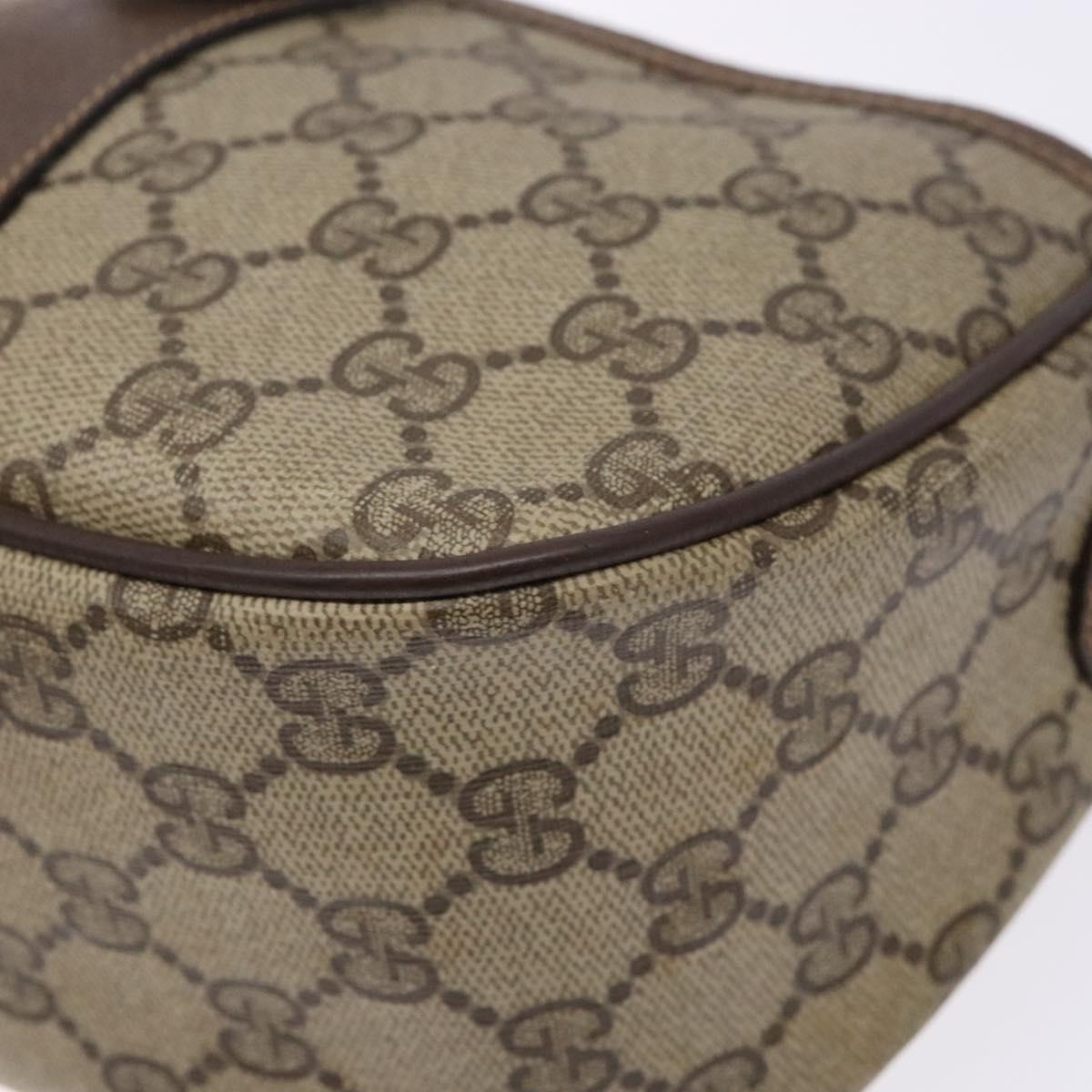 GUCCI GG Supreme Web Sherry Line Shoulder Bag Beige Gold 89 02 032 Auth 138841