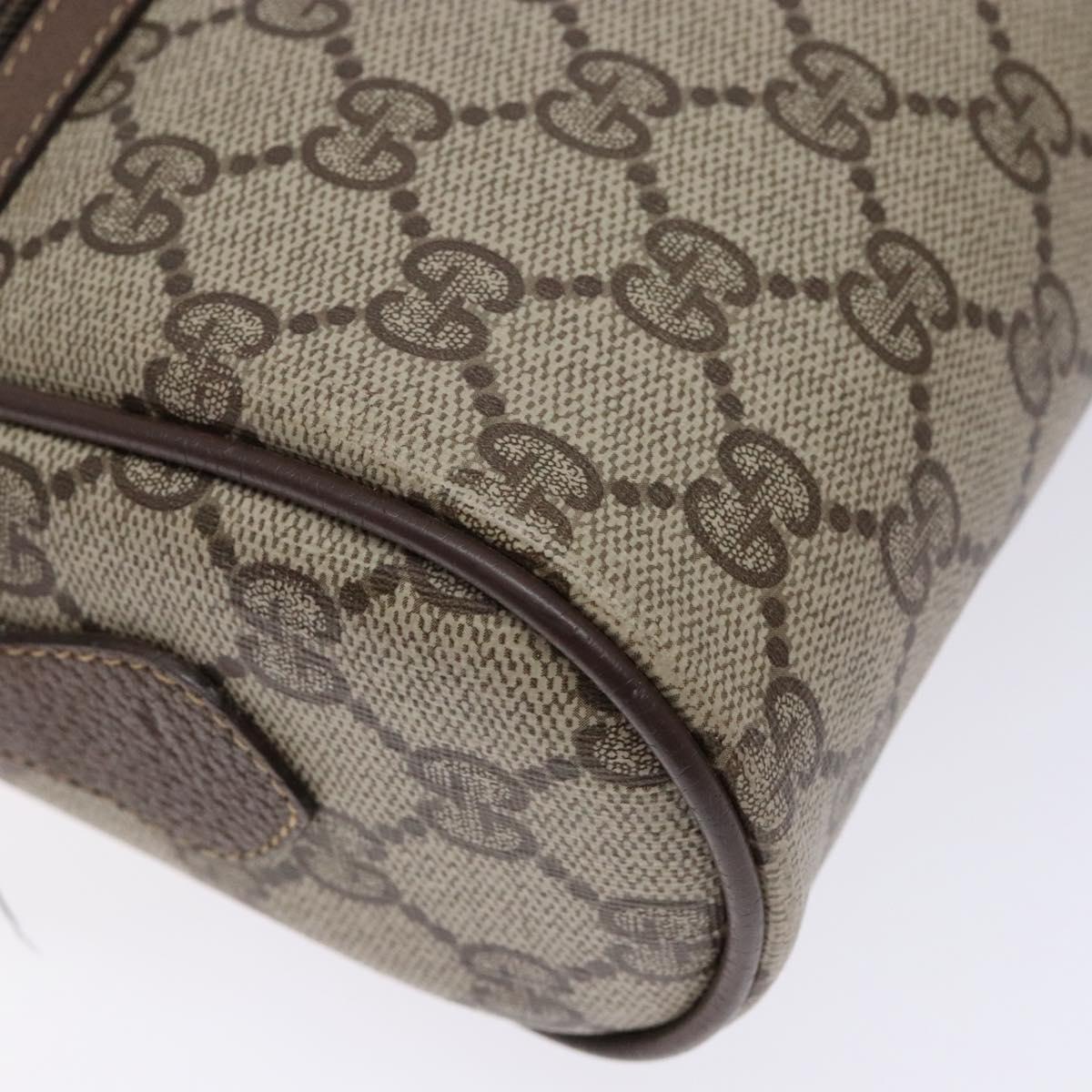 GUCCI GG Supreme Web Sherry Line Shoulder Bag Beige Gold 98 02 087 Auth 138842