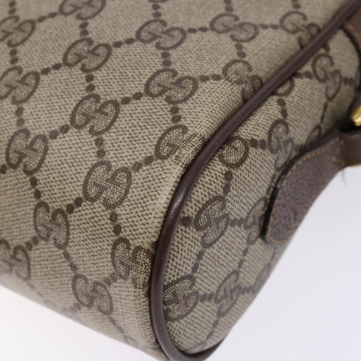 GUCCI GG Supreme Web Sherry Line Shoulder Bag Beige Gold 98 02 087 Auth 138842