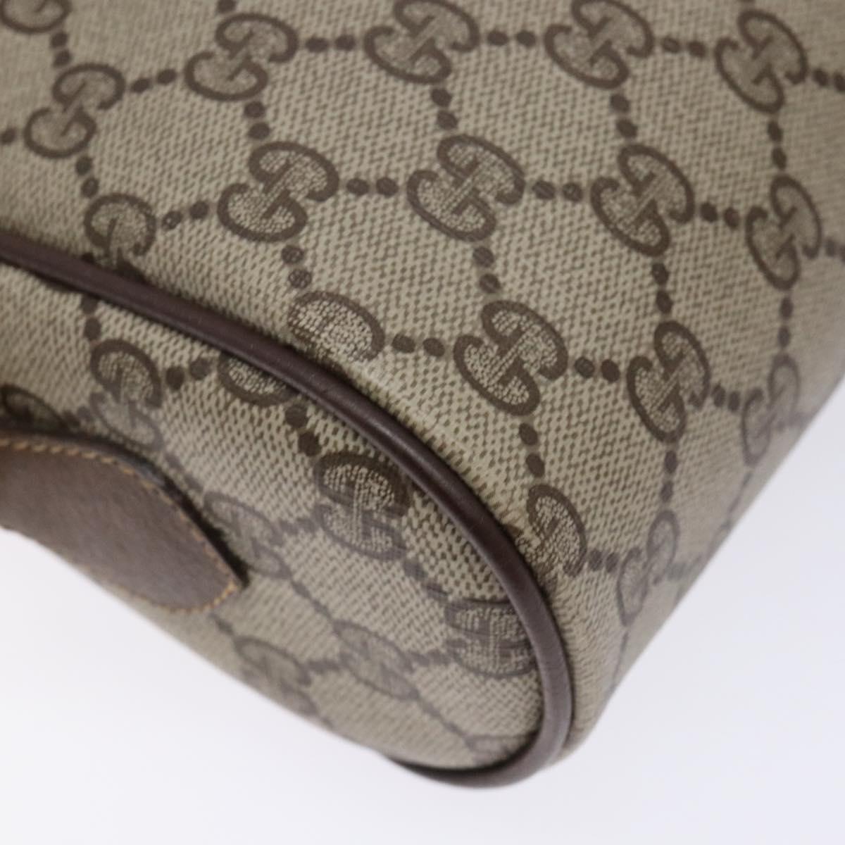GUCCI GG Supreme Web Sherry Line Shoulder Bag Beige Gold 98 02 087 Auth 138842
