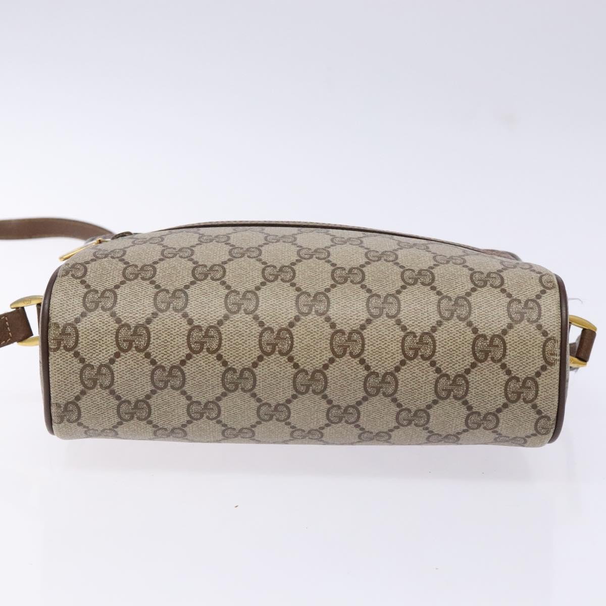 GUCCI GG Supreme Web Sherry Line Shoulder Bag Beige Gold 98 02 087 Auth 138842