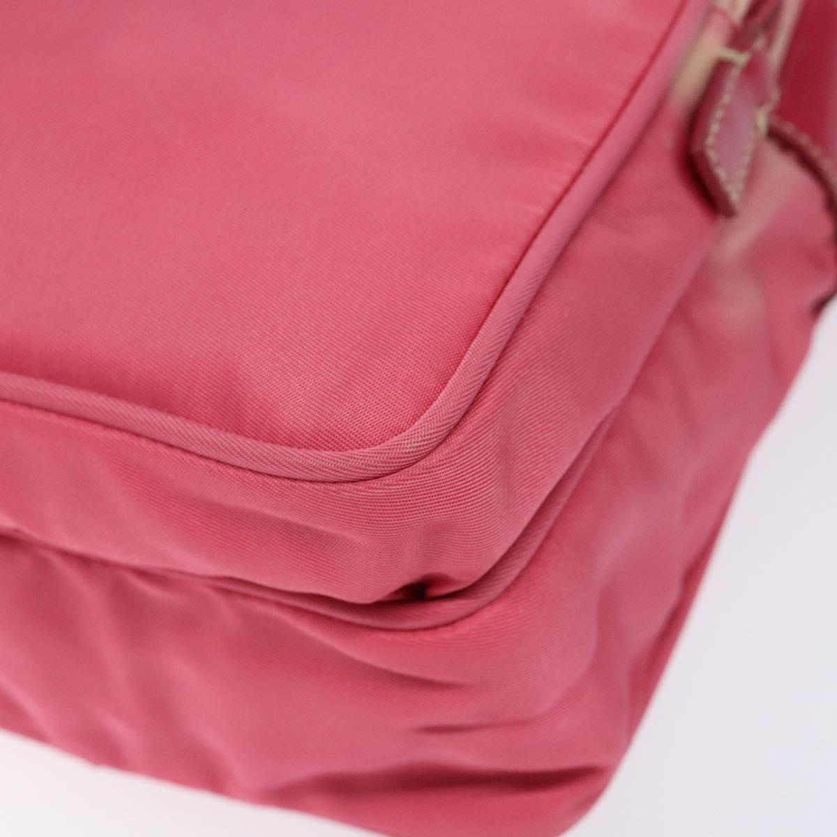 PRADA Shoulder Bag Nylon Pink Silver Auth 138846
