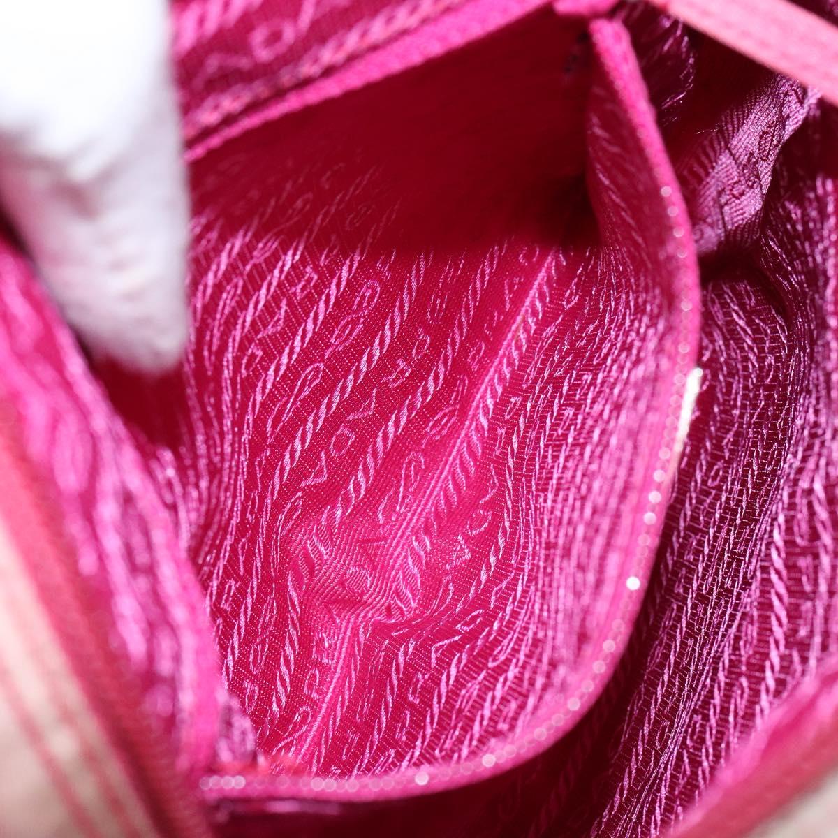 PRADA Shoulder Bag Nylon Pink Silver Auth 138846