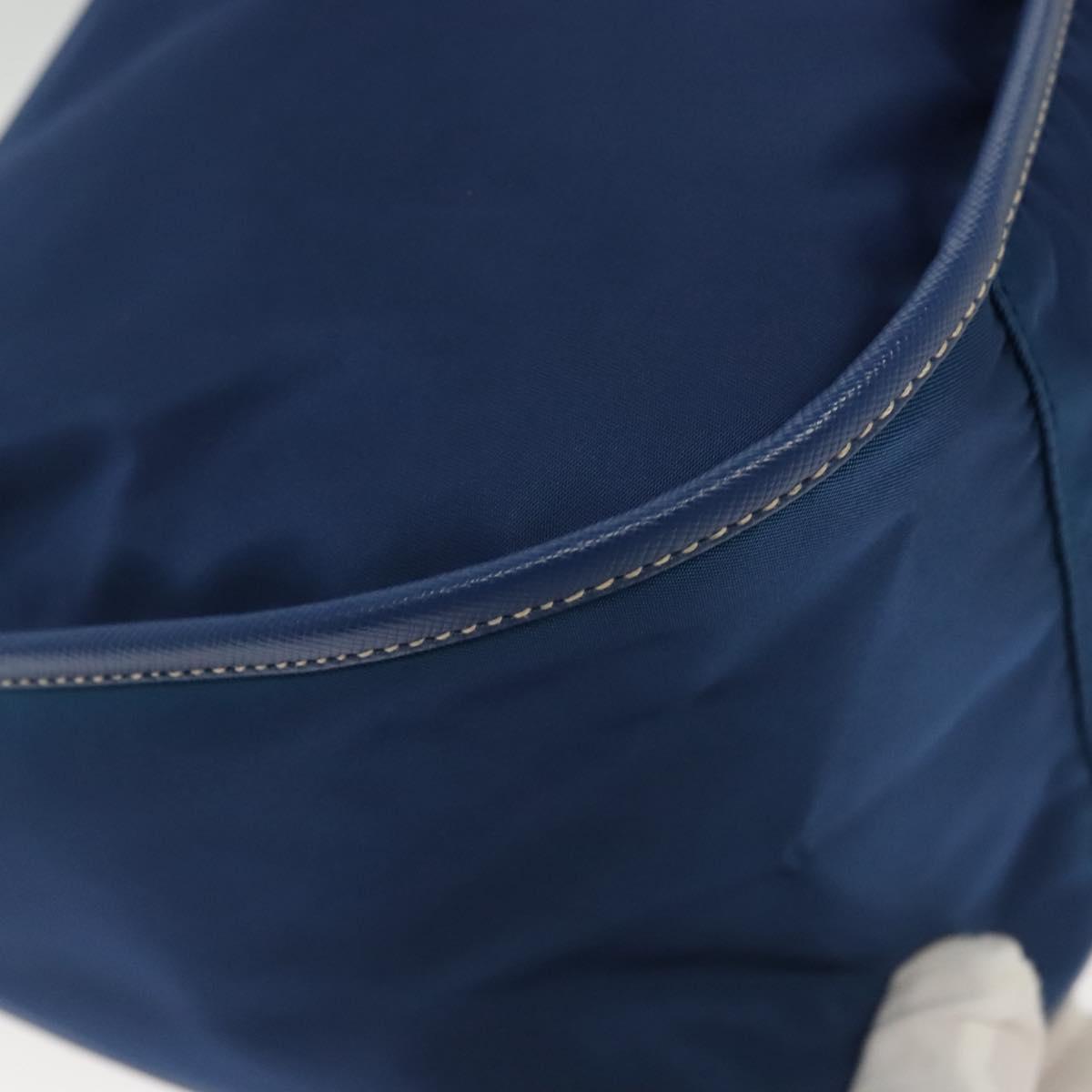 PRADA Hand Bag Nylon 2way Blue Gold Auth 138847