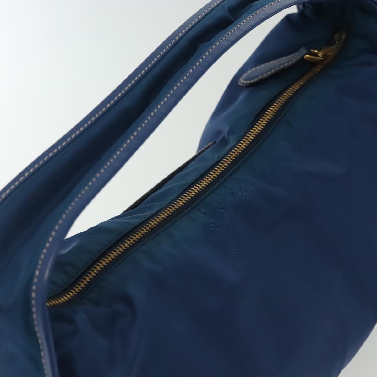 PRADA Hand Bag Nylon 2way Blue Gold Auth 138847