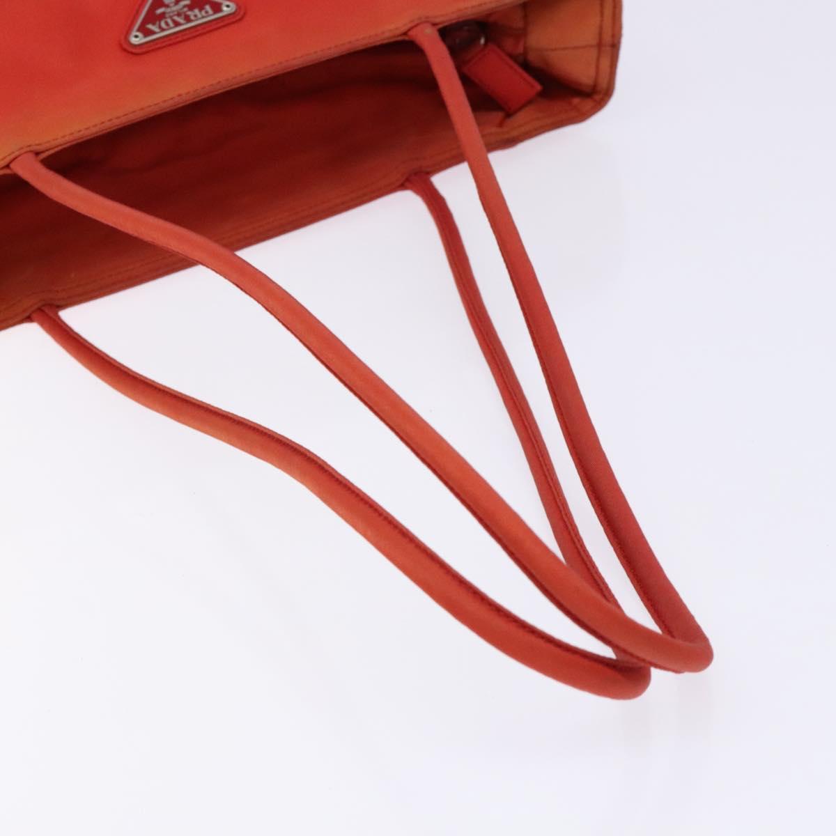 PRADA Tote Bag Nylon Red Silver Auth 138850