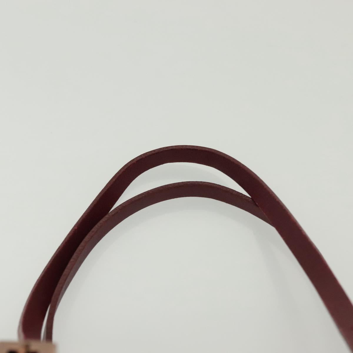 FENDI Zucchino Canvas Hand Bag Red Silver Auth 138853