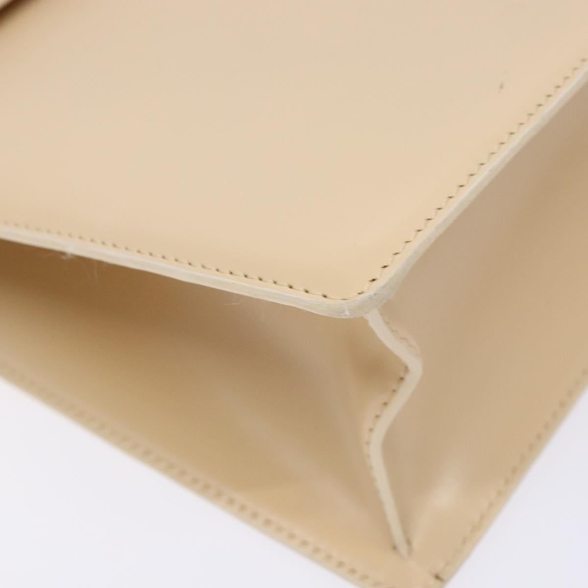 BVLGARI Shoulder Bag Leather Beige Gold Auth 138861