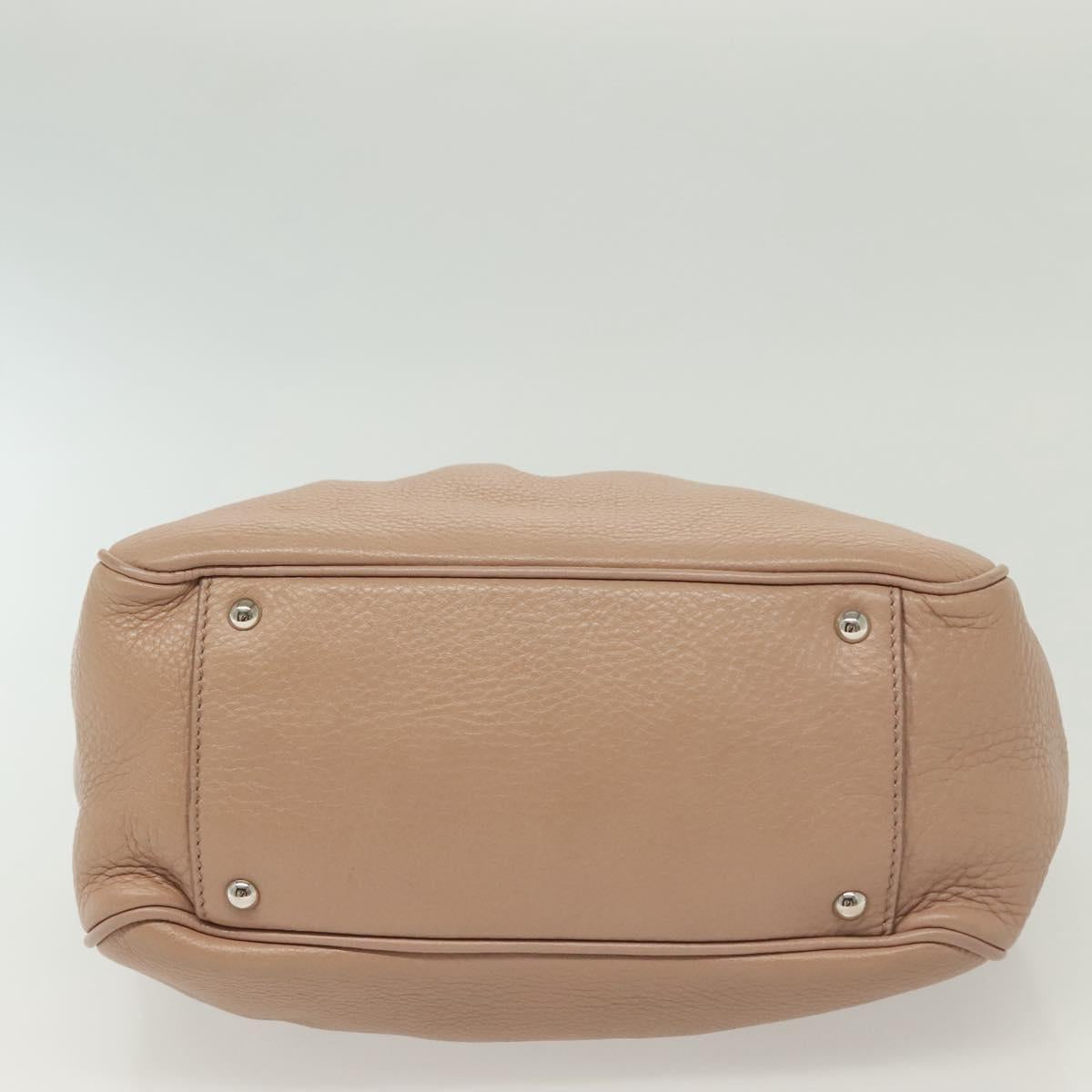Salvatore Ferragamo Gancini Hand Bag Leather Pink Silver Auth 138865