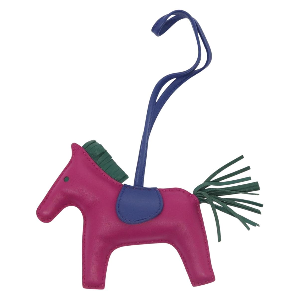 HERMES Rodeo Charm MM Leather Purple Auth 138880M