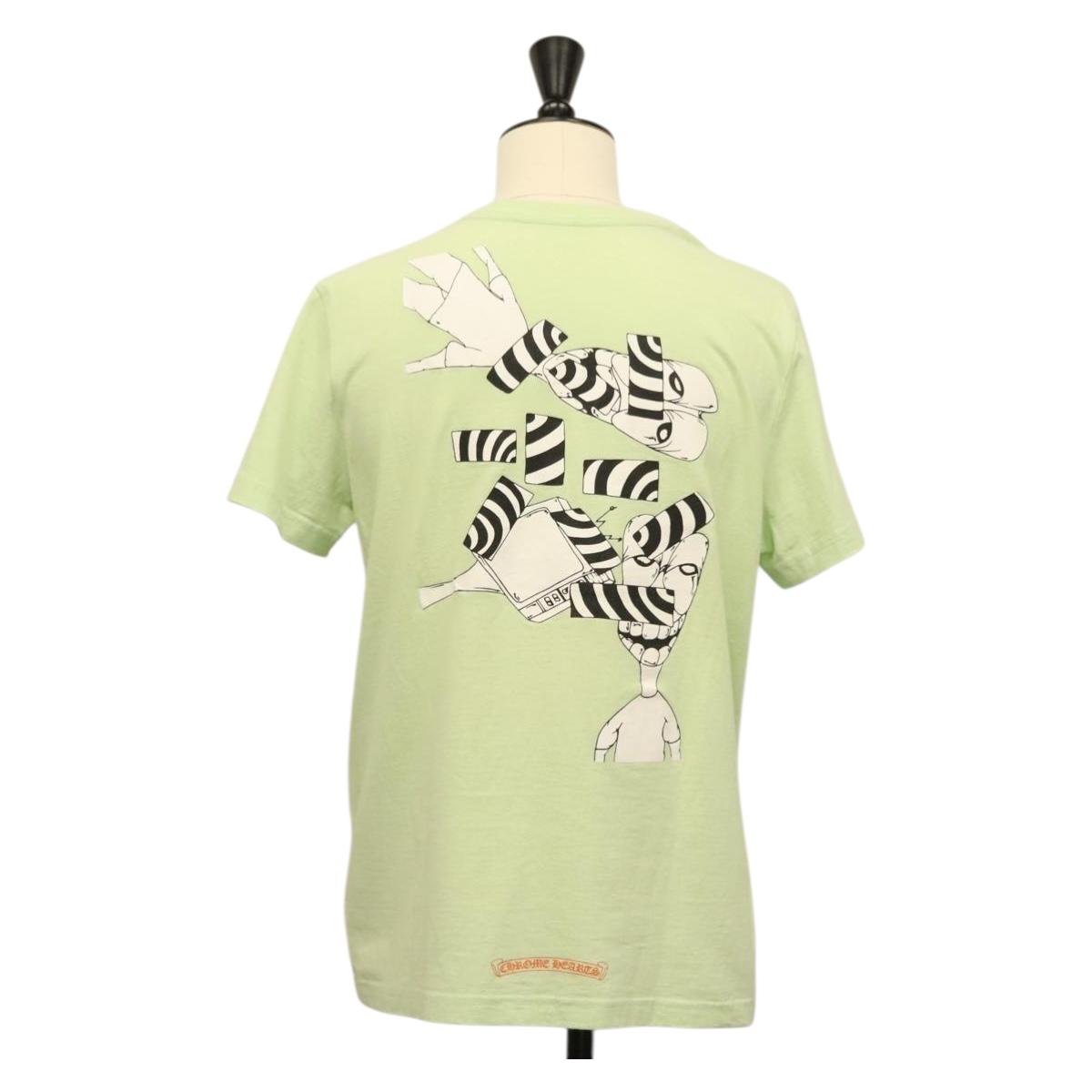 Chrome Hearts Short Sleeved T Shirt Cotton LIme Green Auth 138888M