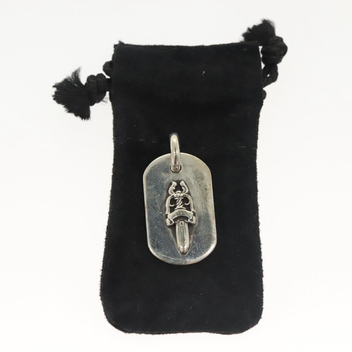 Chrome Hearts Raised Dagger Dog Tag Necklace Ag925 Silver Auth 138893M