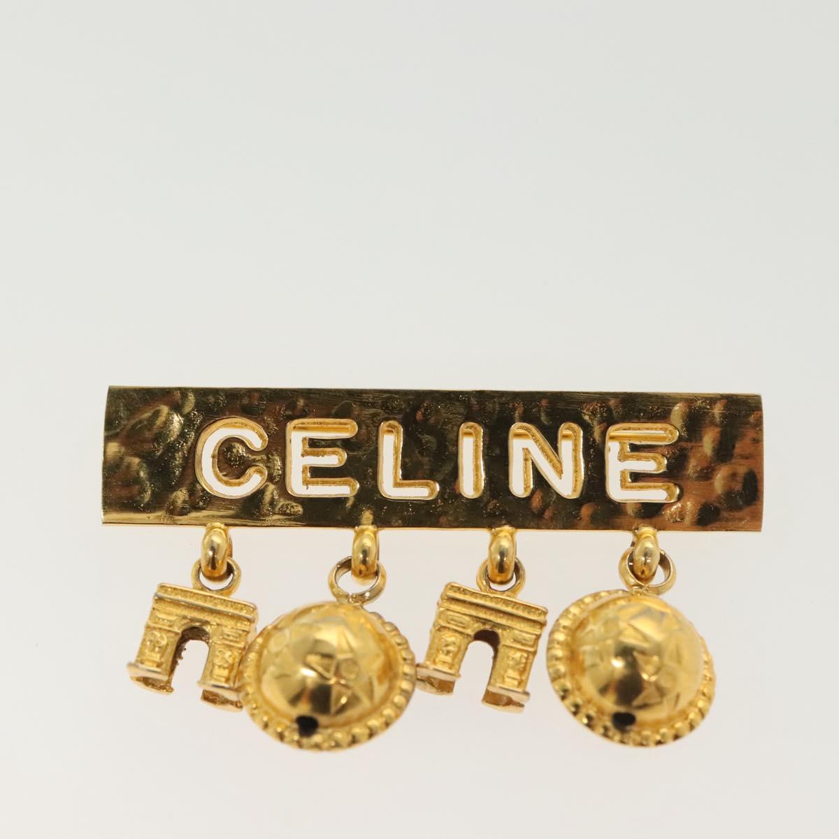 CELINE Brooch metal Gold Auth 138900V