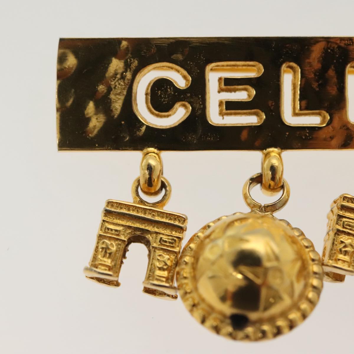 CELINE Brooch metal Gold Auth 138900V