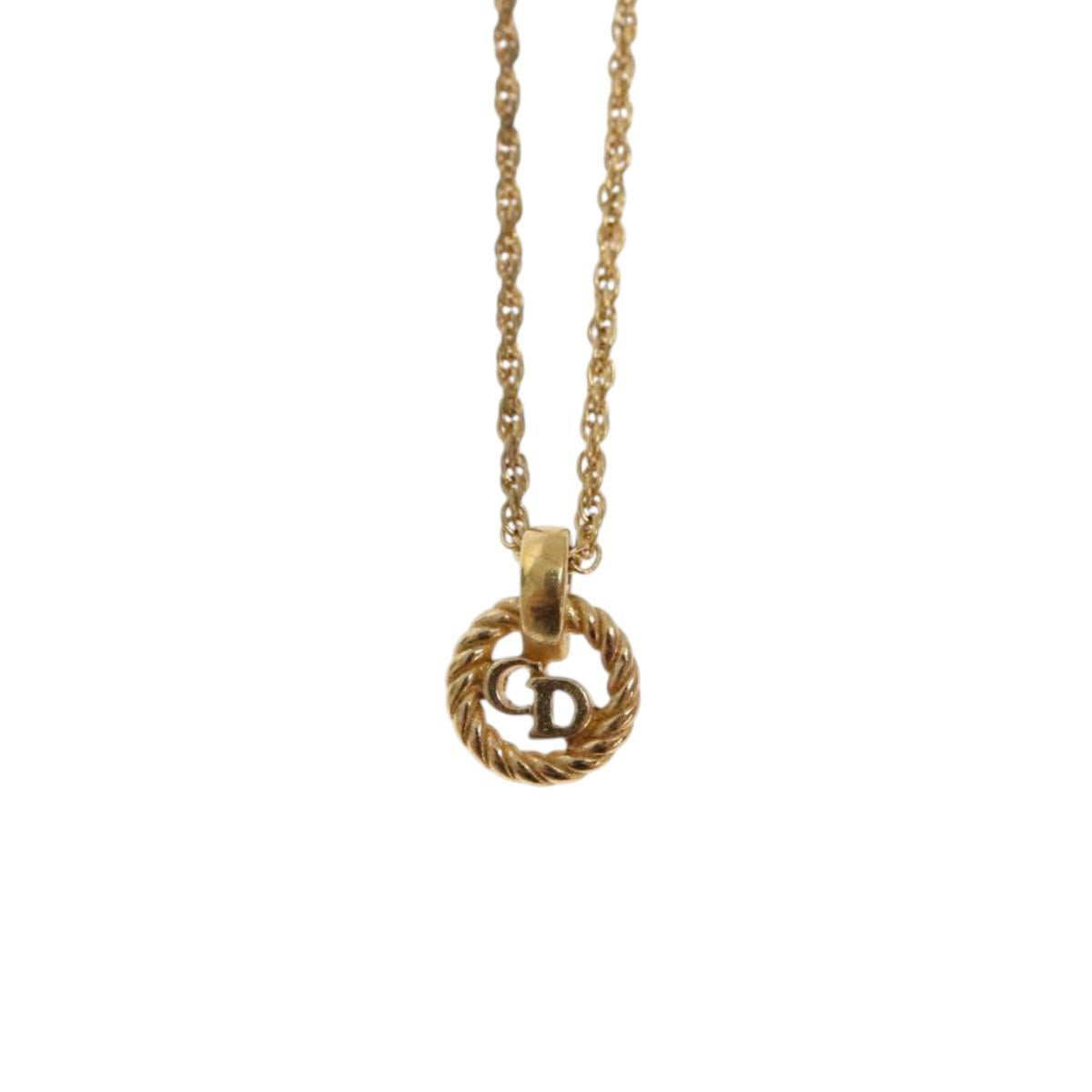 Christian Dior Necklace metal Gold Auth 138901