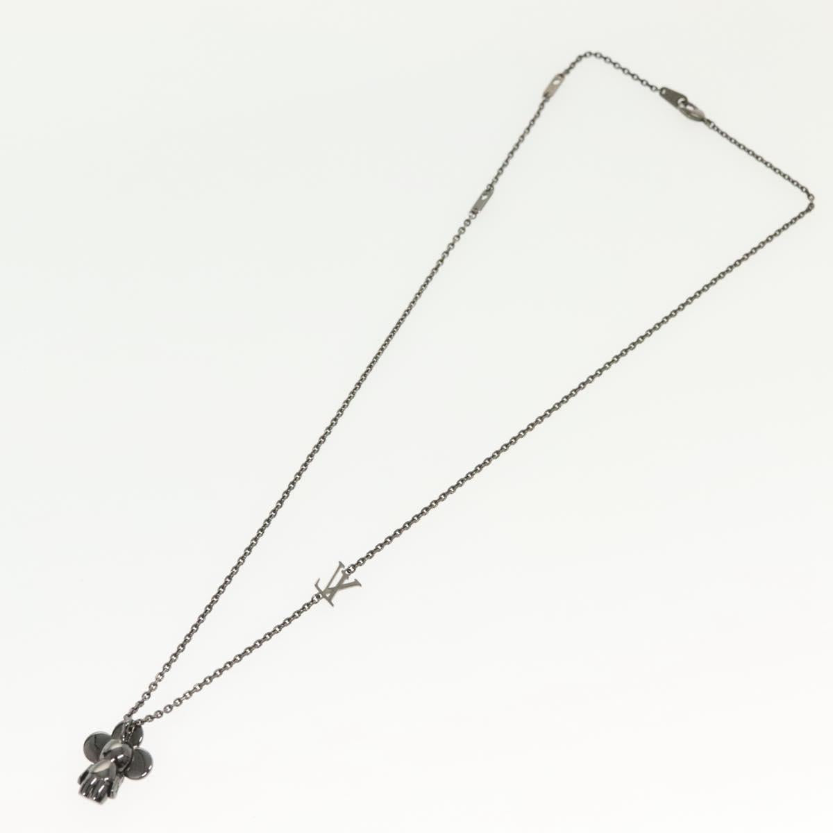 LOUIS VUITTON Pendant Vivienne Necklace metal Gunmetal M00831 LV Auth 138910