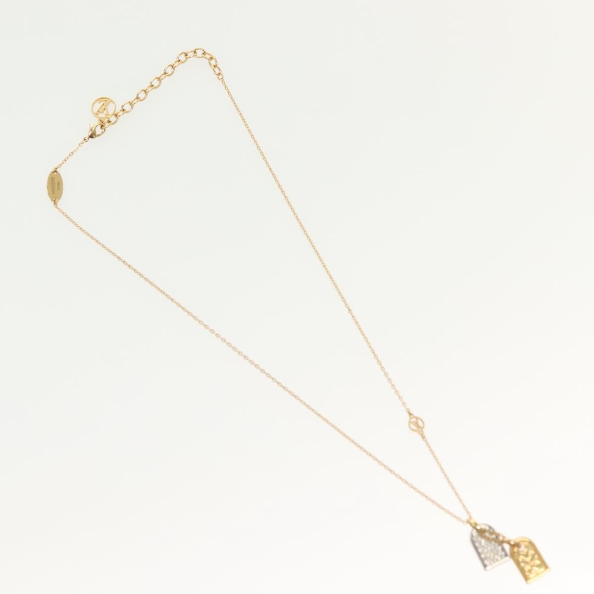 LOUIS VUITTON Nanogram Collier Precious Necklace metal Gold M00599 Auth 138911