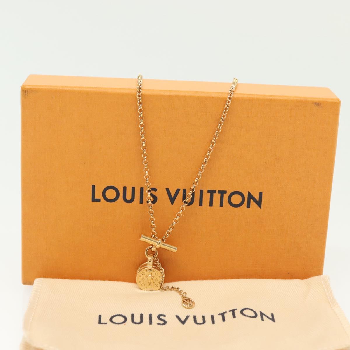 LOUIS VUITTON Collier LV Tribute Necklace metal Gold M00569 LV Auth 138912