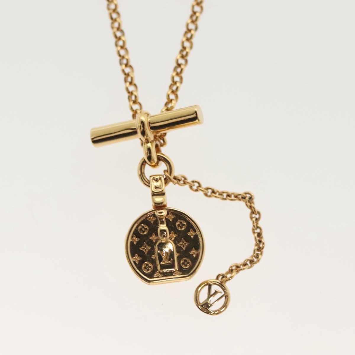 LOUIS VUITTON Collier LV Tribute Necklace metal Gold M00569 LV Auth 138912