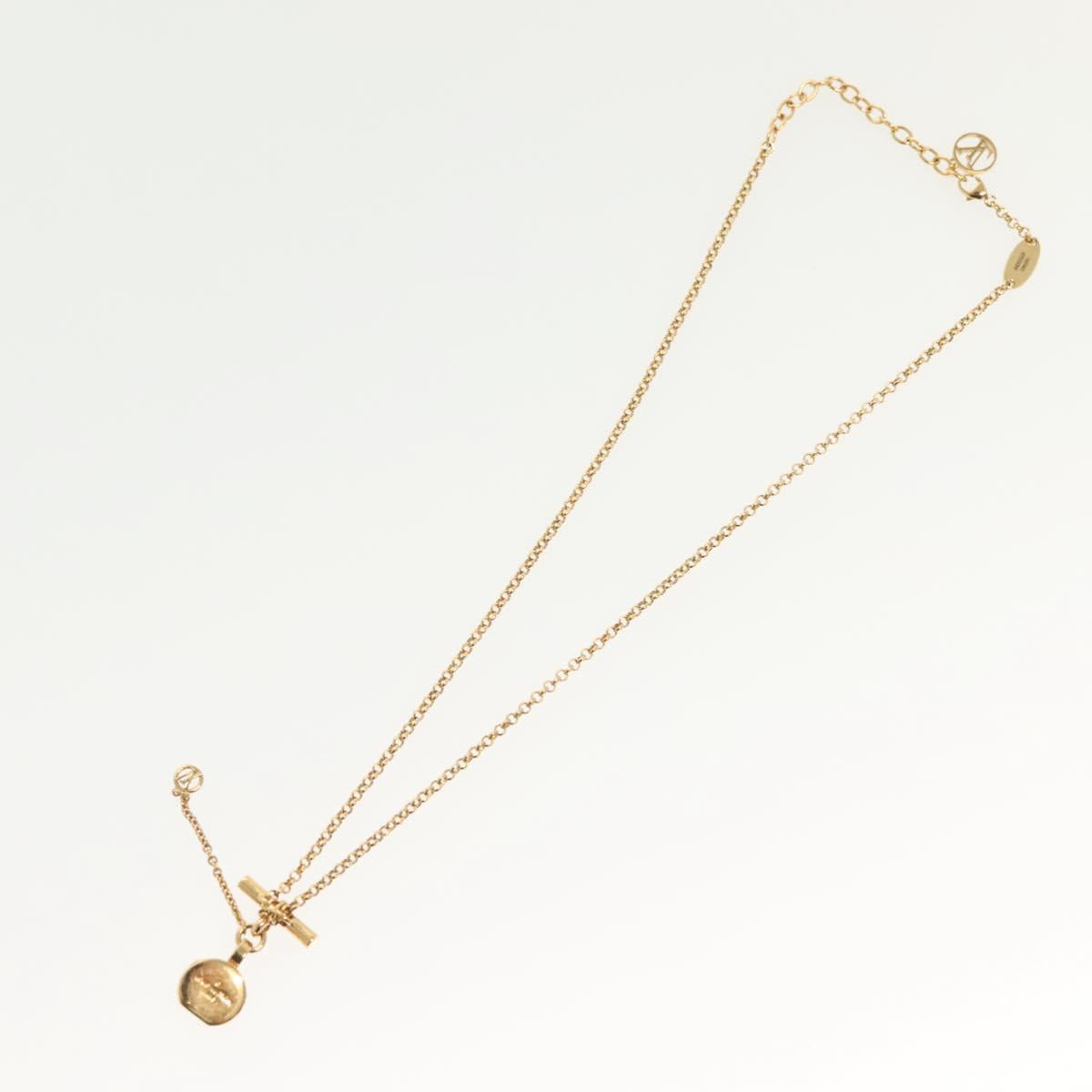 LOUIS VUITTON Collier LV Tribute Necklace metal Gold M00569 LV Auth 138912