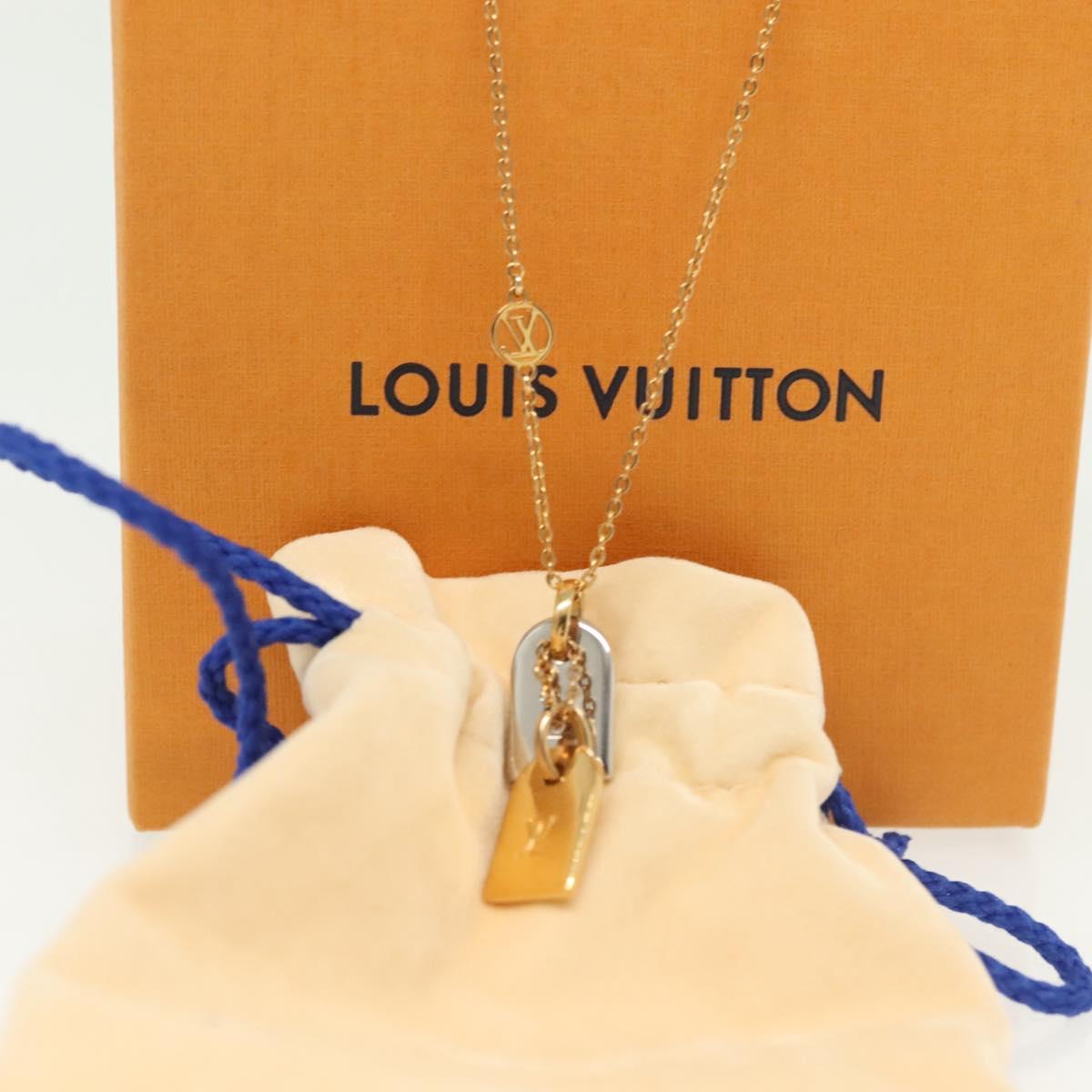 LOUIS VUITTON Nanogram Collier Precious Necklace metal Gold M63141 Auth 138918