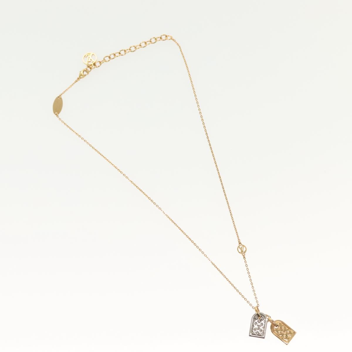 LOUIS VUITTON Nanogram Collier Precious Necklace metal Gold M63141 Auth 138918