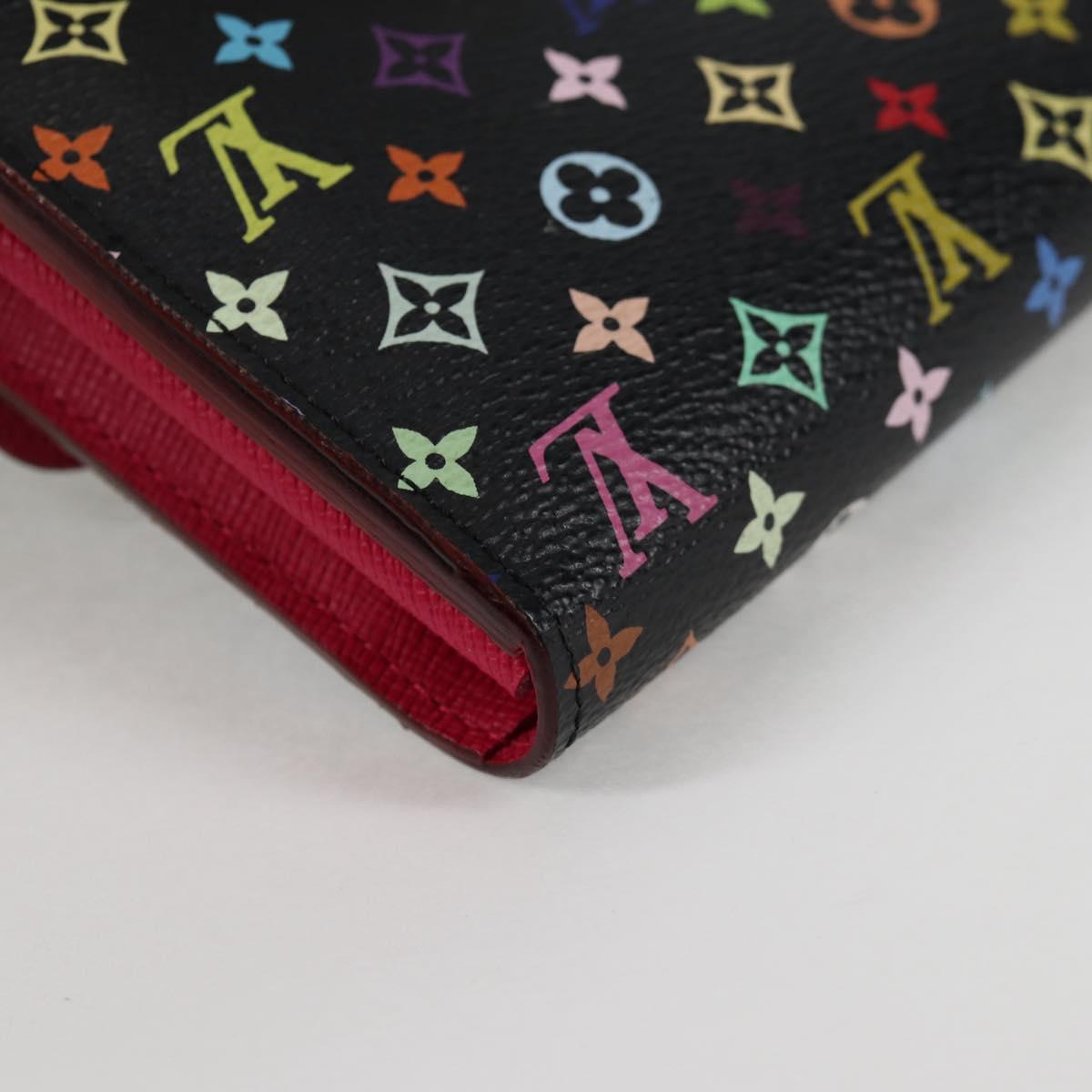 LOUIS VUITTON Multicolor Portefeiulle Sarah Wallet Black M60668 LV Auth 138922V