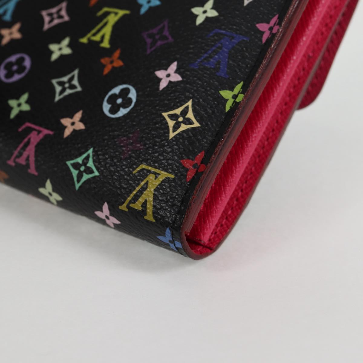 LOUIS VUITTON Multicolor Portefeiulle Sarah Wallet Black M60668 LV Auth 138922V