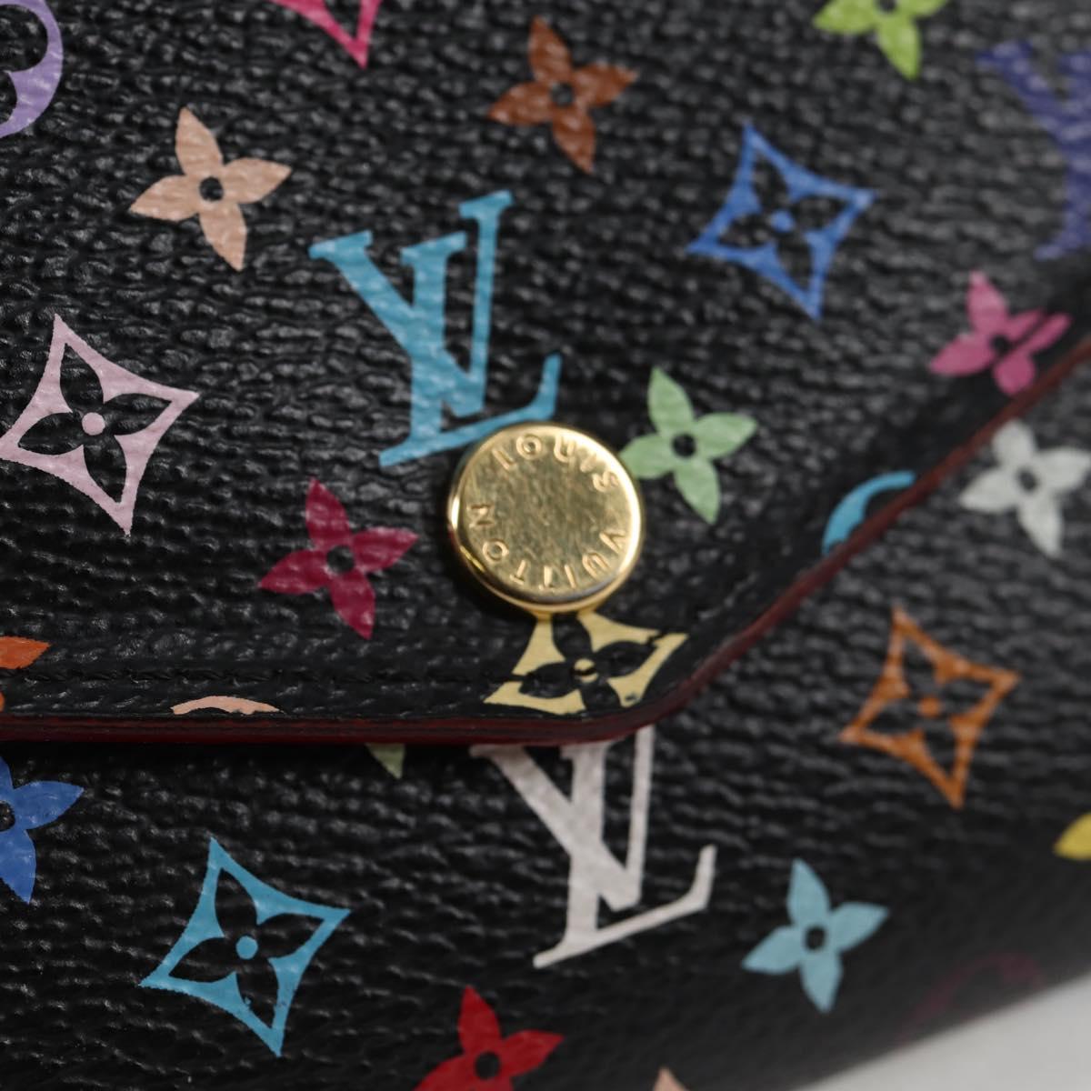 LOUIS VUITTON Multicolor Portefeiulle Sarah Wallet Black M60668 LV Auth 138922V