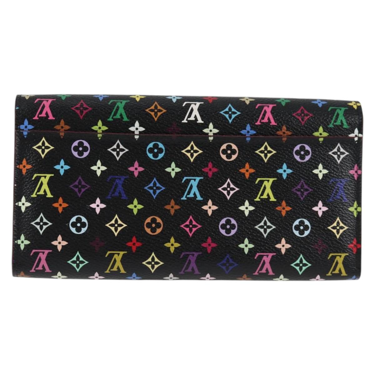 LOUIS VUITTON Multicolor Portefeiulle Sarah Wallet Black M60668 LV Auth 138922V