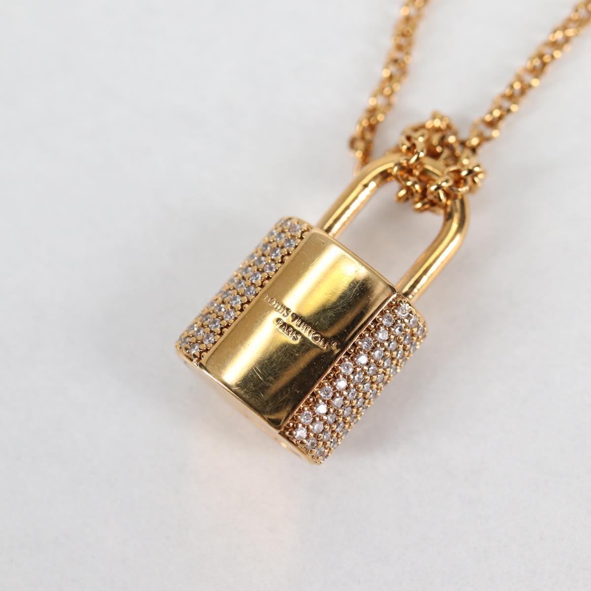 LOUIS VUITTON LV Padlock Necklace metal Gold M01593 LV Auth 138948