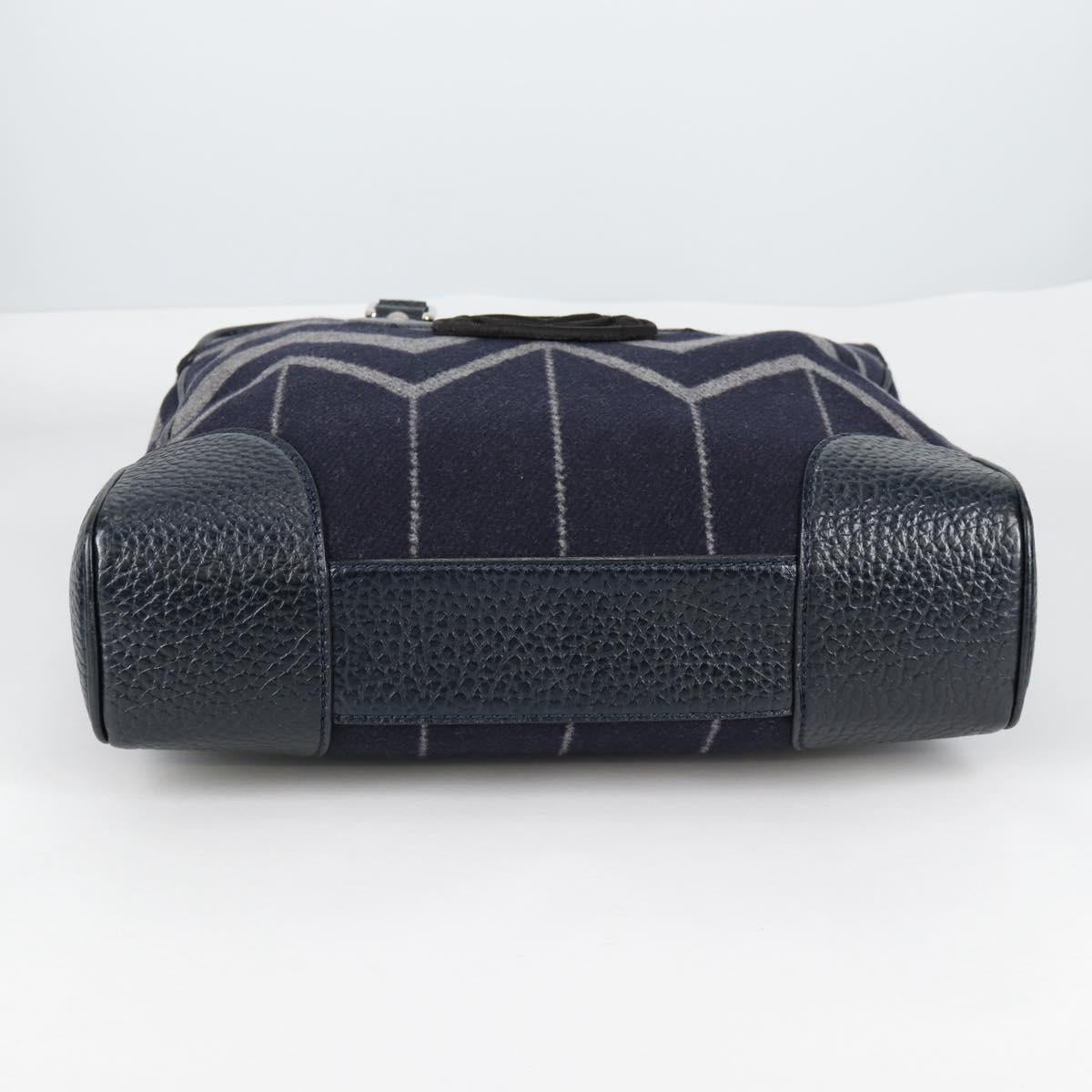 LOUIS VUITTON Cabas Vale Karakoram Hand Bag Wool Navy M95240 LV Auth 138949A