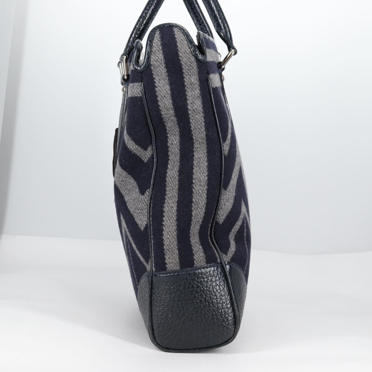 LOUIS VUITTON Cabas Vale Karakoram Hand Bag Wool Navy M95240 LV Auth 138949SAV