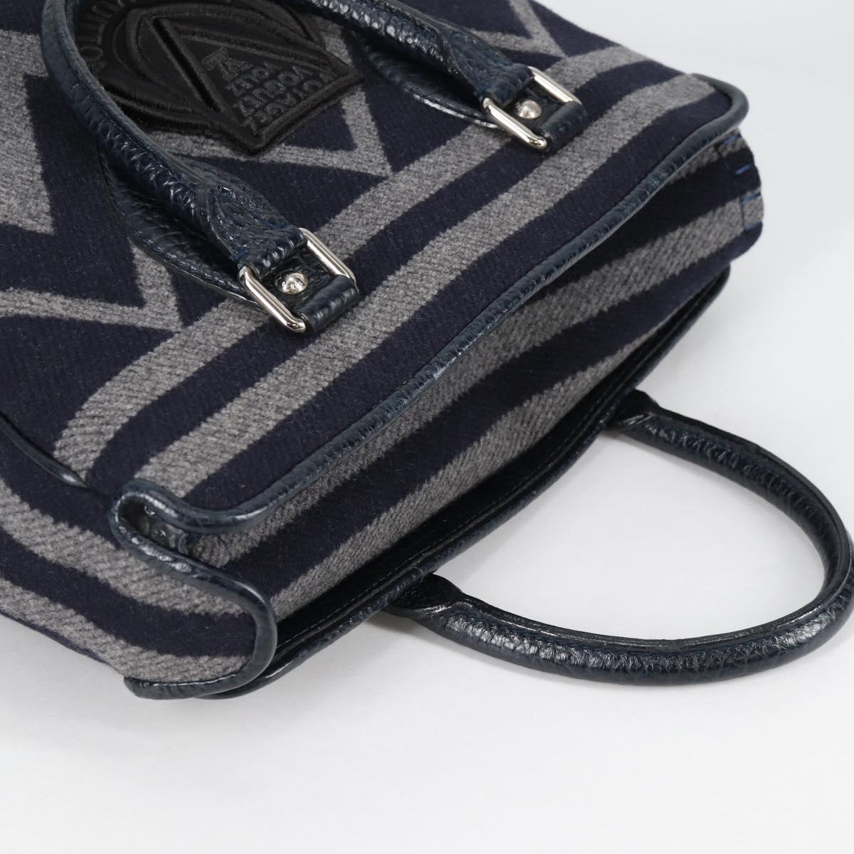 LOUIS VUITTON Cabas Vale Karakoram Hand Bag Wool Navy M95240 LV Auth 138949A