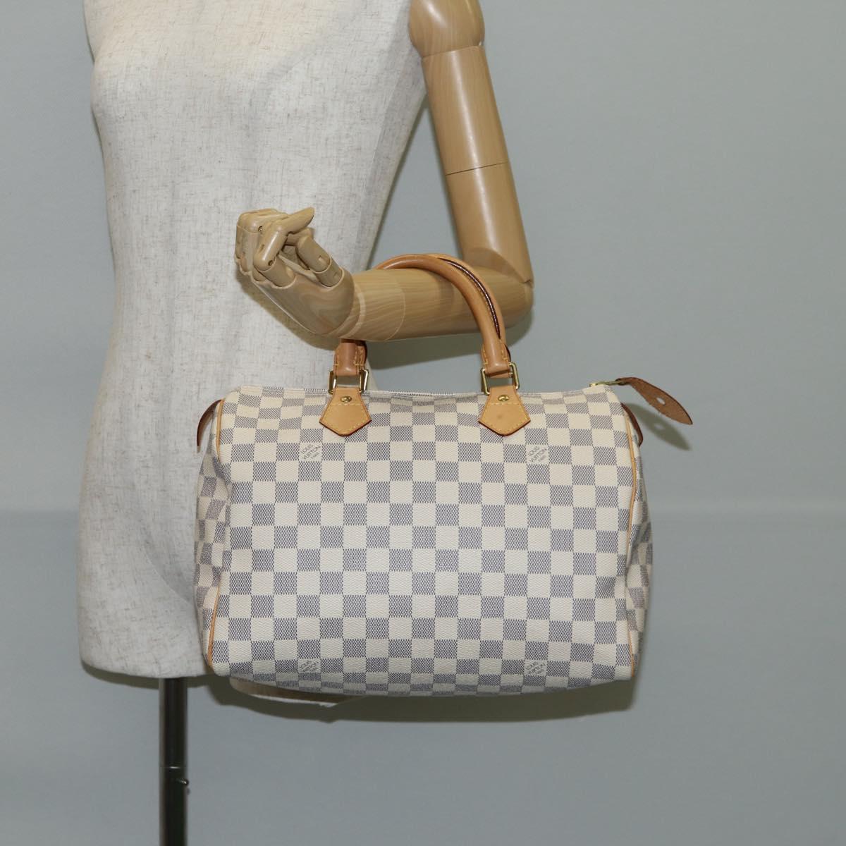 LOUIS VUITTON Damier Azur Speedy 30 Hand Bag N41533 LV Auth 138958A