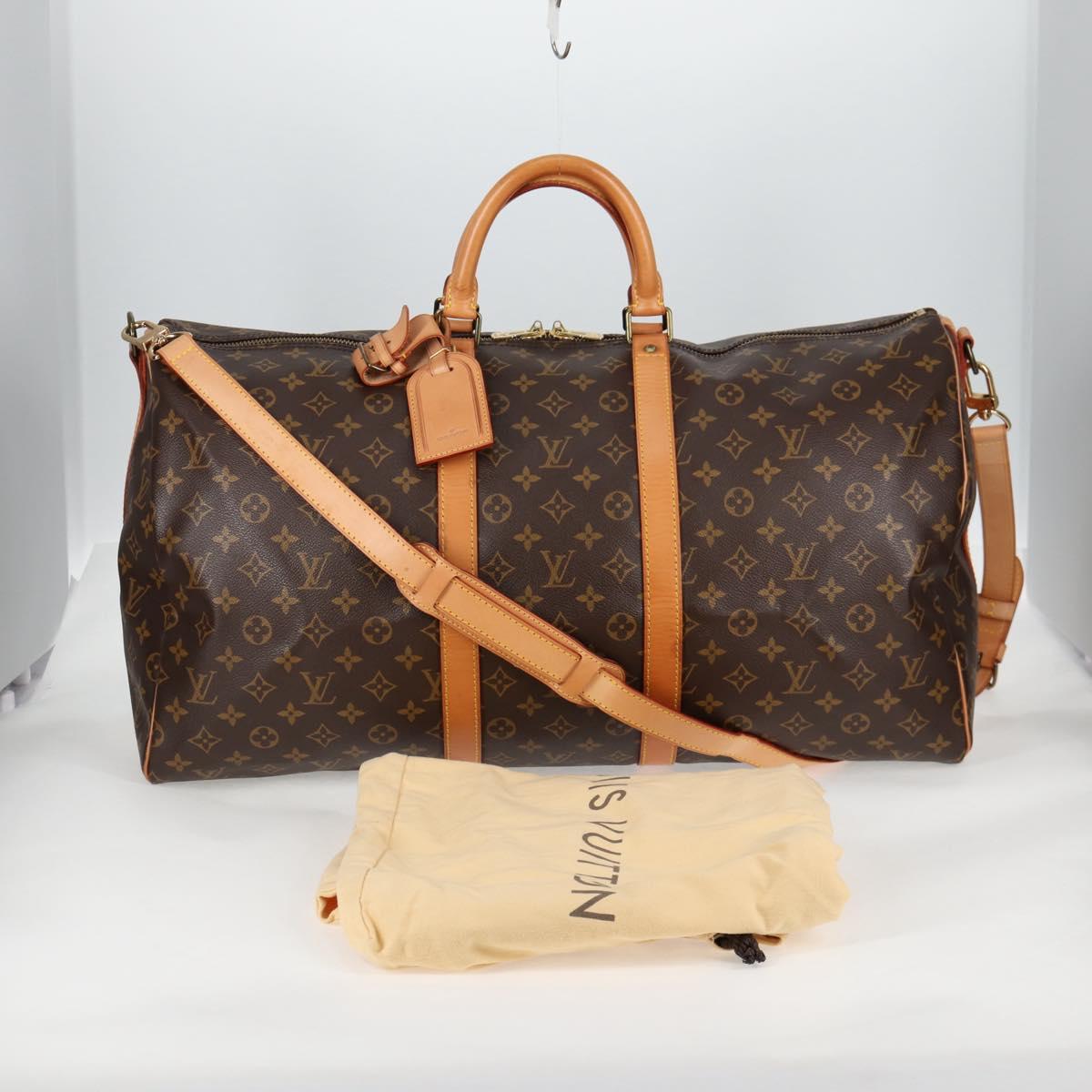LOUIS VUITTON Monogram Keepall Bandouliere 55 Boston Bag M41414 LV Auth 138960A