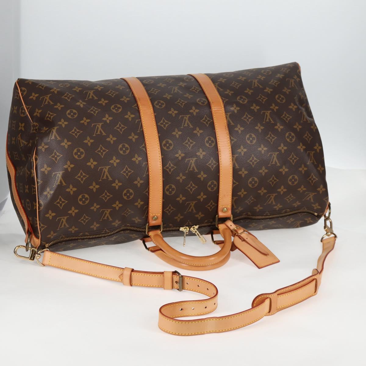 LOUIS VUITTON Monogram Keepall Bandouliere 55 Boston Bag M41414 LV Auth 138960A