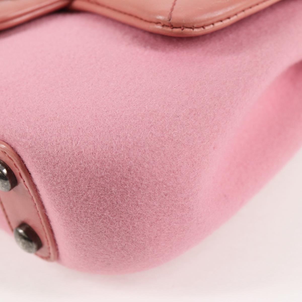 CHANEL Matelasse 20 Chain Shoulder Bag Leather Pink CC Auth 138985A