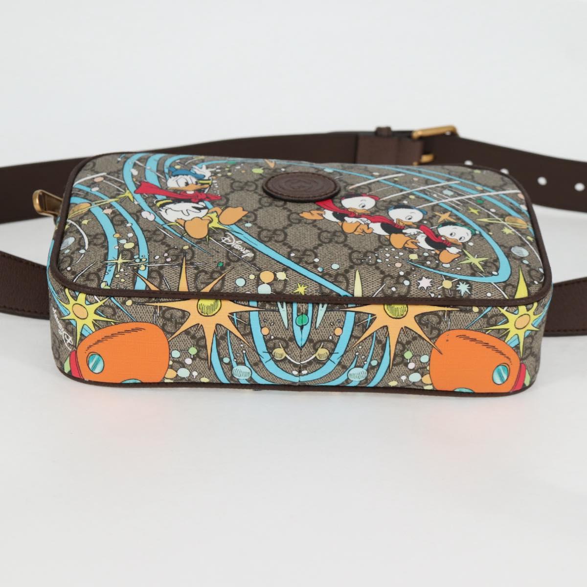 GUCCI GG Supreme Disney Collaboration Waist Bag PVC Beige 602695 Auth 138991A