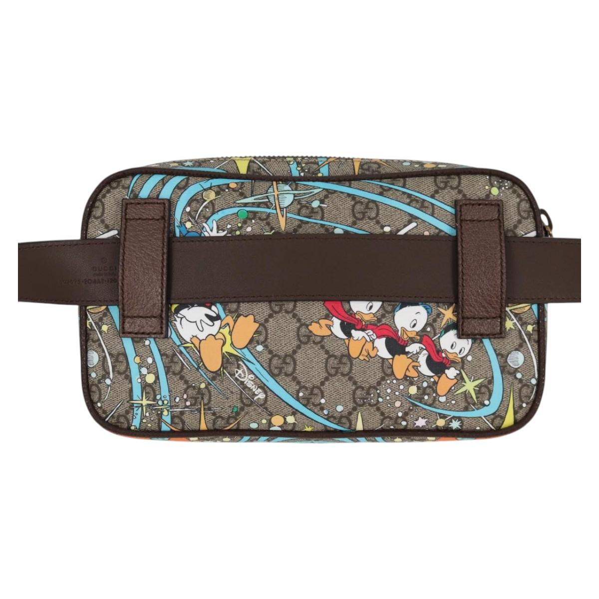 GUCCI GG Supreme Disney Collaboration Waist Bag PVC Beige 602695 Auth 138991A
