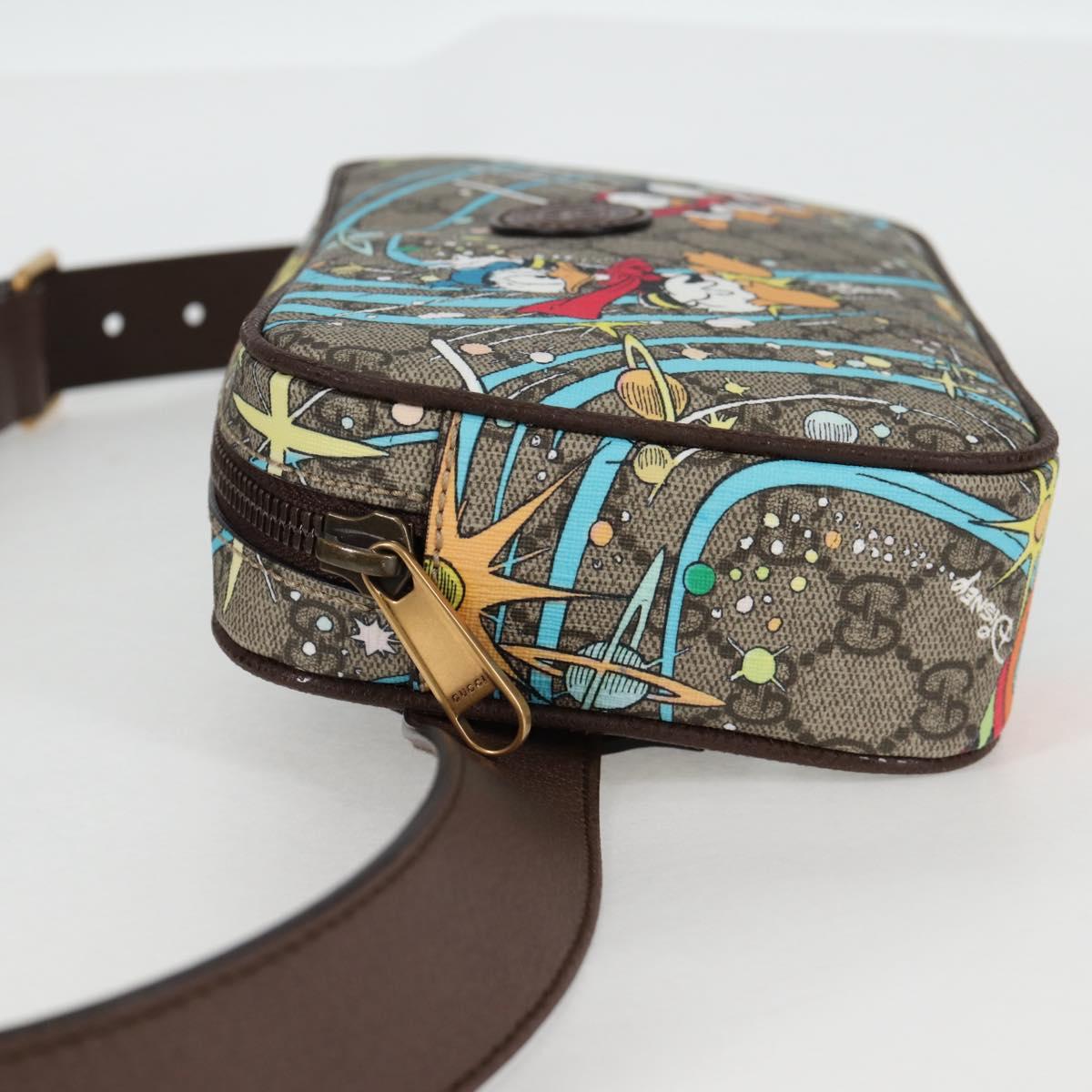 GUCCI GG Supreme Disney Collaboration Waist Bag PVC Beige 602695 Auth 138991A