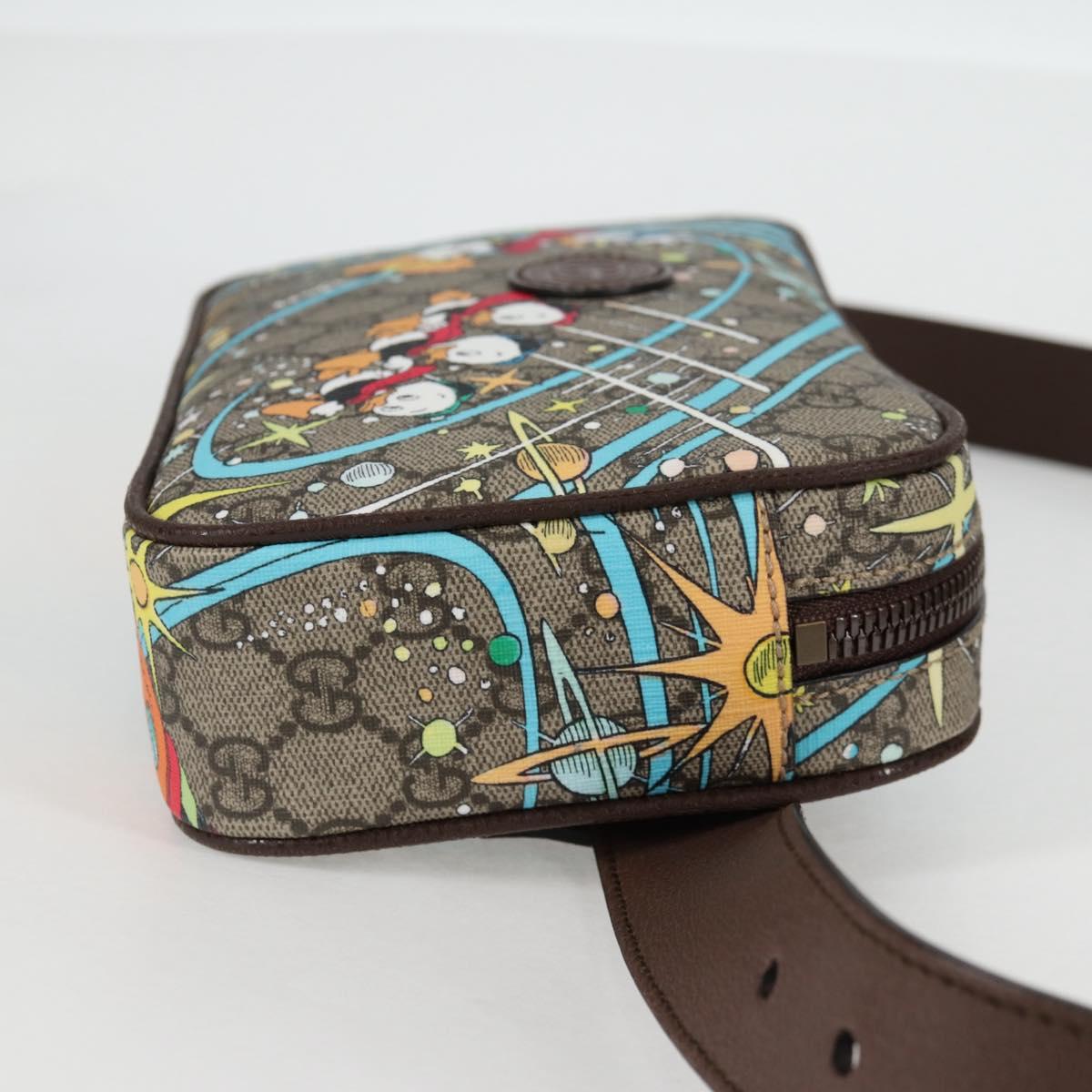 GUCCI GG Supreme Disney Collaboration Waist Bag PVC Beige 602695 Auth 138991A