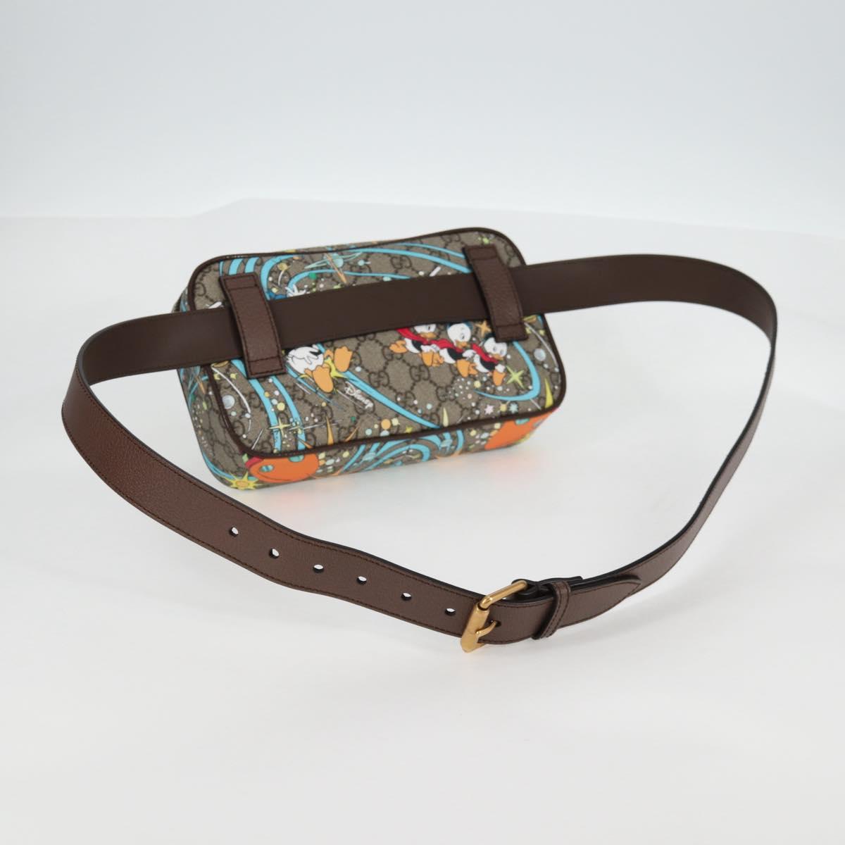 GUCCI GG Supreme Disney Collaboration Waist Bag PVC Beige 602695 Auth 138991A